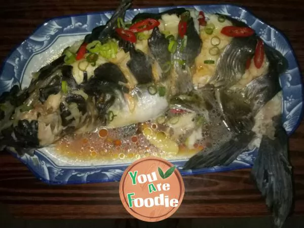 Steamed river fish