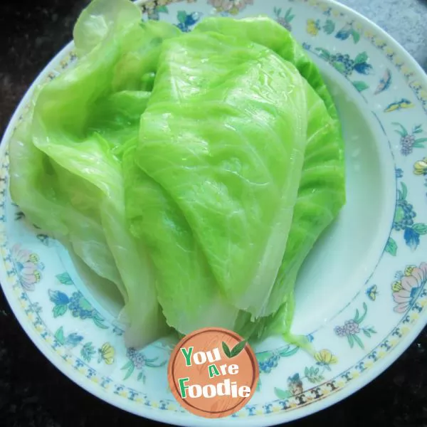 Pan fried green cabbage rolls