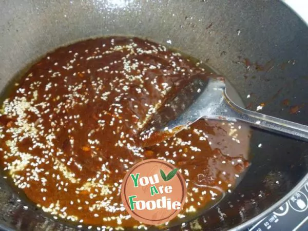 [fried noodles with jam, pattern making] fried noodles with diced meat and nuts