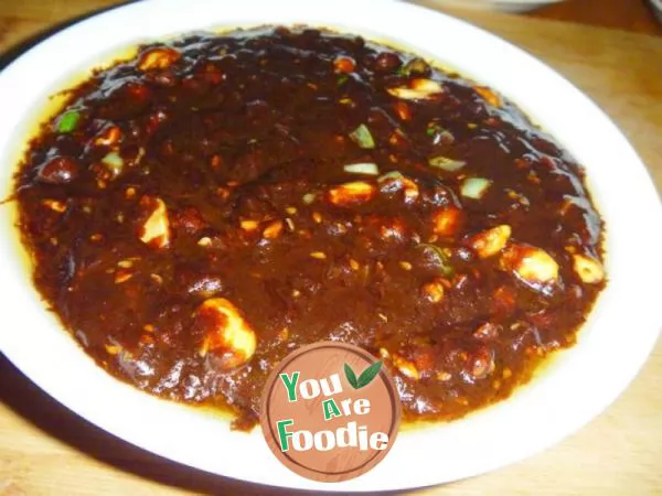[fried noodles with jam, pattern making] fried noodles with diced meat and nuts