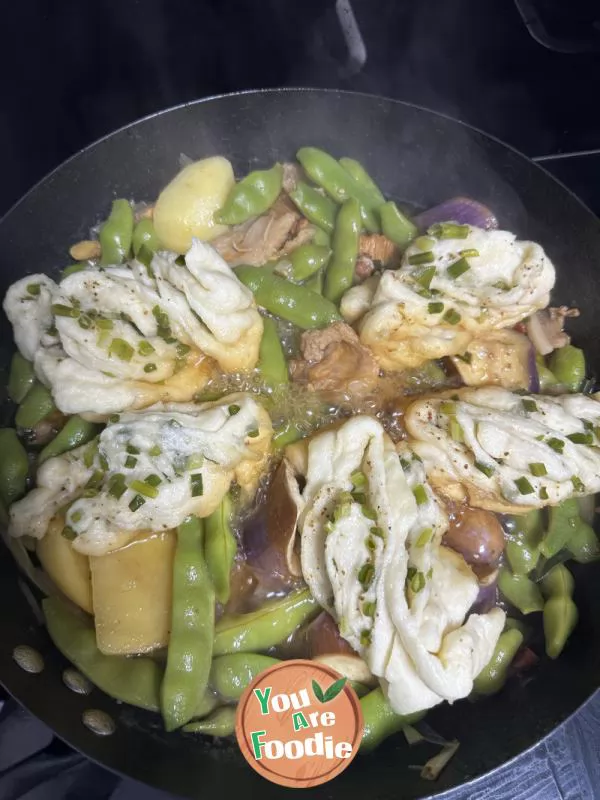 Eggplant-and-bean-Steamed-rolls-in-one-pot