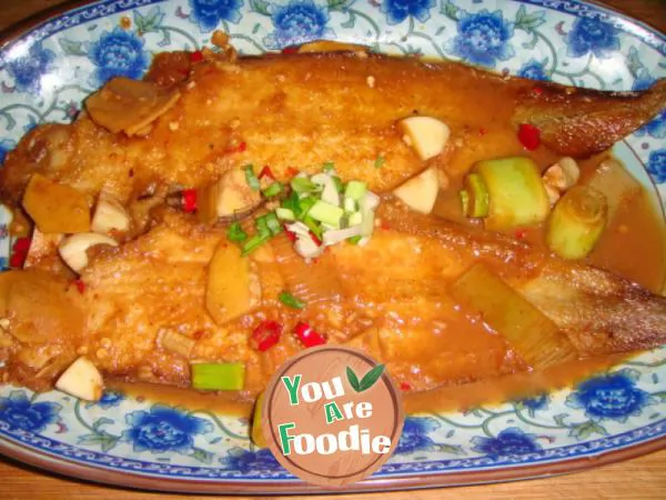 Braised flounder