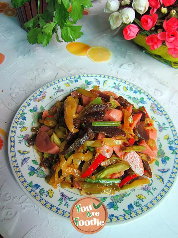 Mix and match the food --- bacon + ham + pickled mustard
