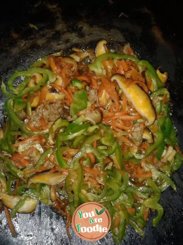 Stir fried shredded pork - low oil version