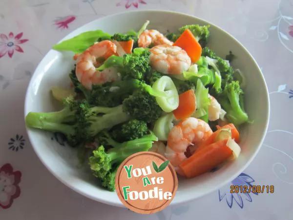 Fried shrimps with Broccoli