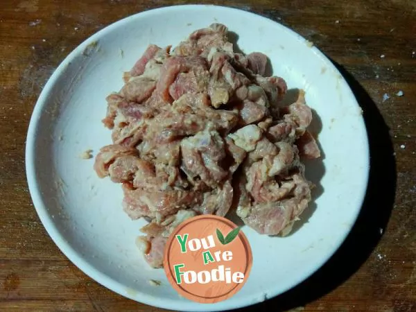 Warm food - boiled meat slices