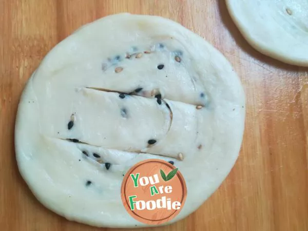 Deep fried black and white sesame Youbing (Deep-fried round and flat dough-cake)