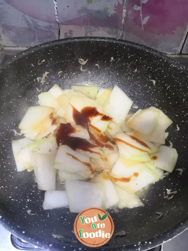 Fried white gourd with shrimp skin