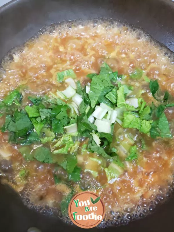 Warm food in winter - dumpling skin soup noodles