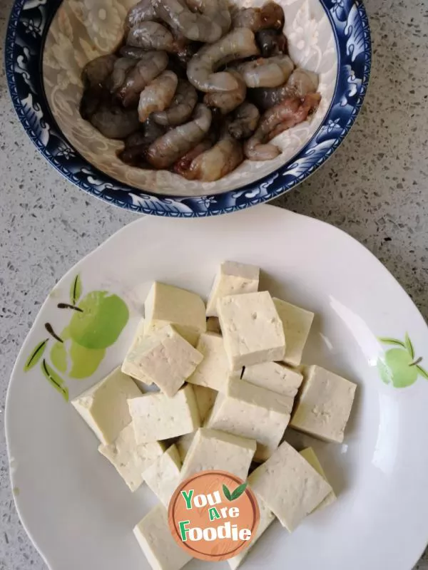 Stir fried shrimp and tofu