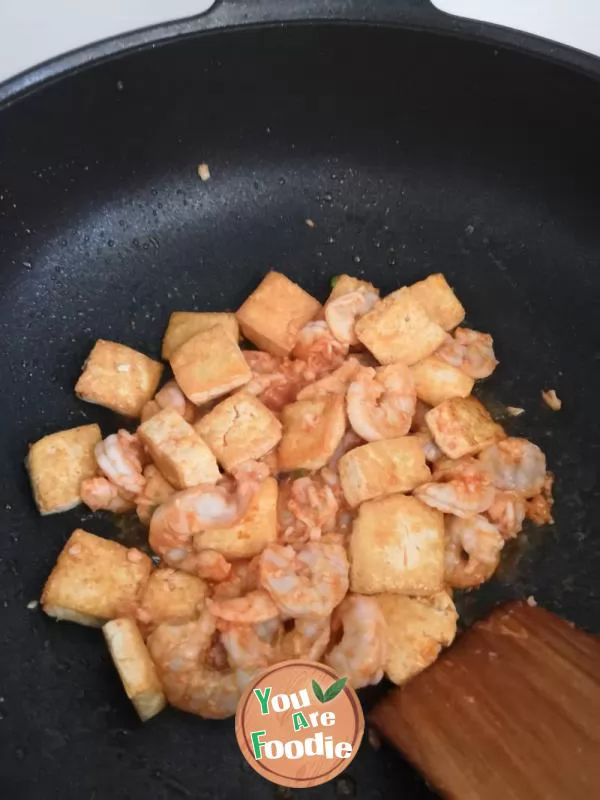 Stir fried shrimp and tofu