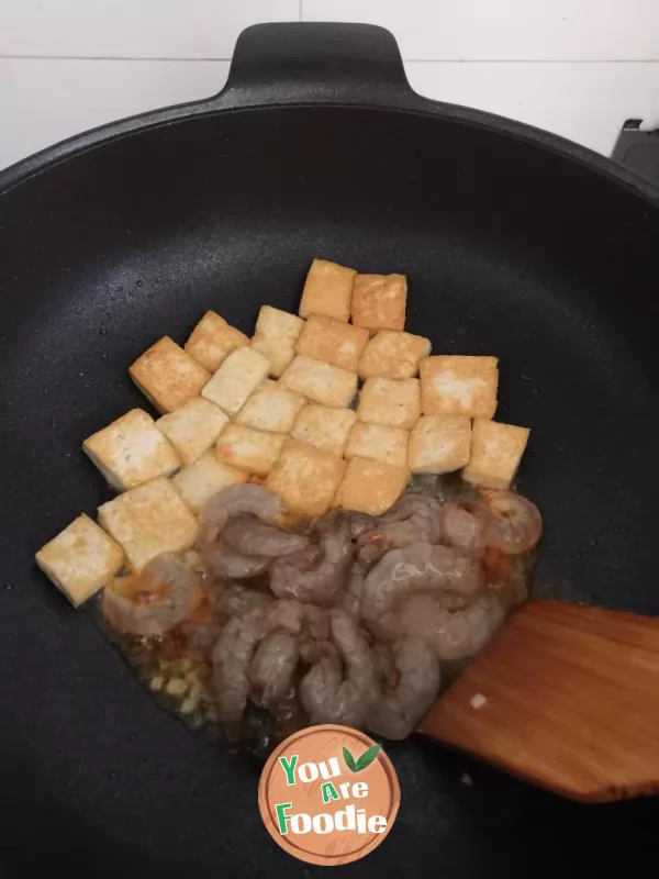 Stir fried shrimp and tofu