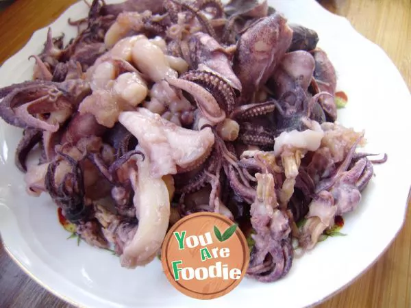 Fried cuttlefish with leeks