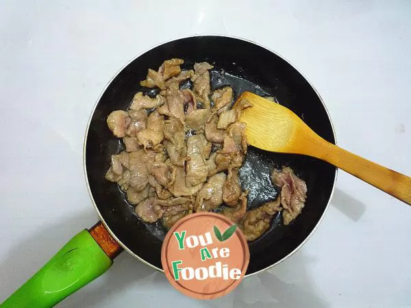 Fried sliced meat with mushroom