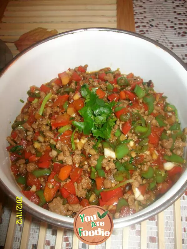 Minced pork with pepper