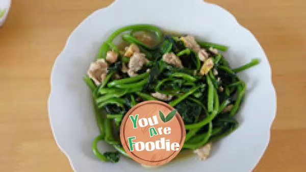 Fried sliced meat with agaric