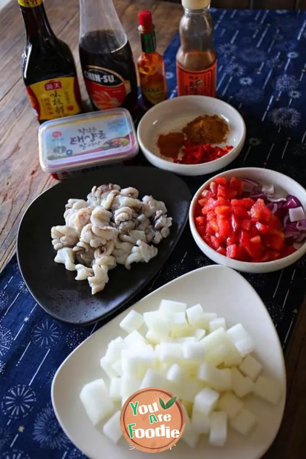 Stewed rice with cuttlefish and white gourd