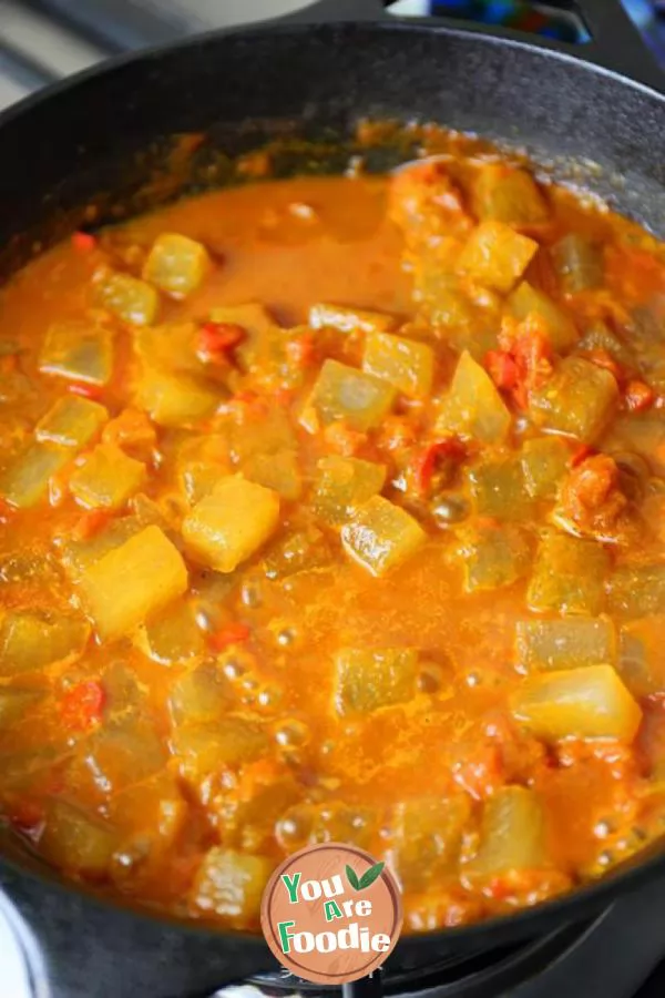 Stewed rice with cuttlefish and white gourd