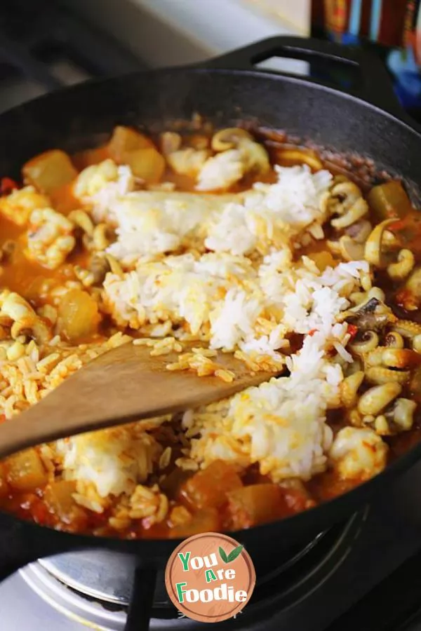 Stewed rice with cuttlefish and white gourd