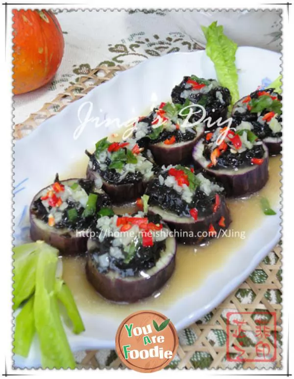 Brain strengthening recipe - steamed eggplant with laver