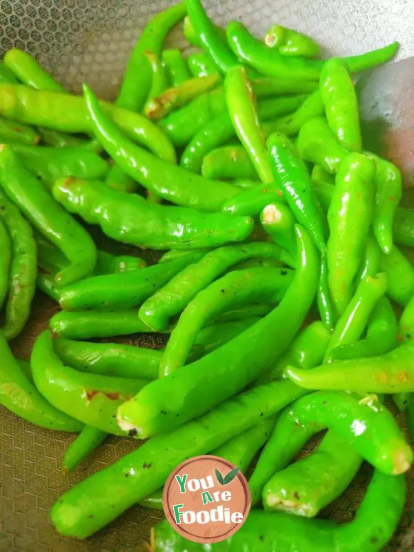 Stir fried green pepper