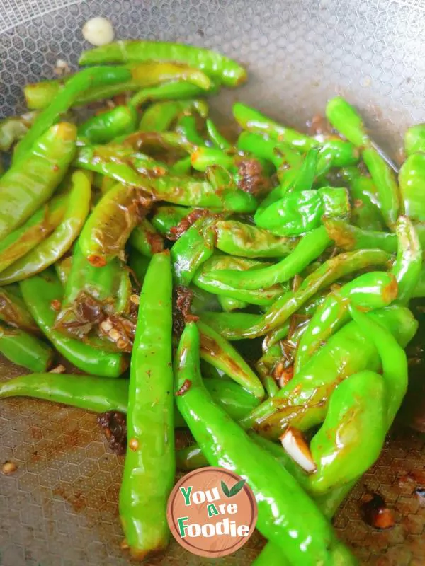 Stir fried green pepper