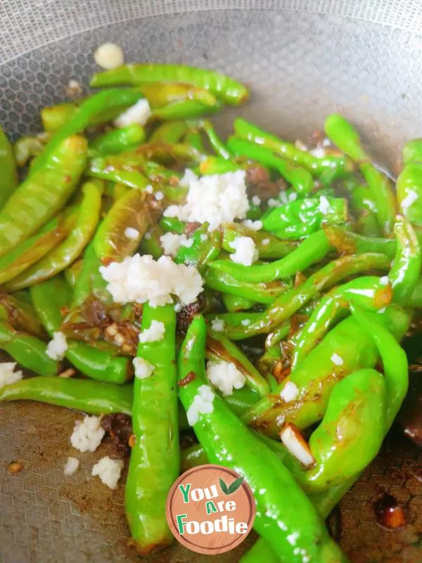 Stir fried green pepper