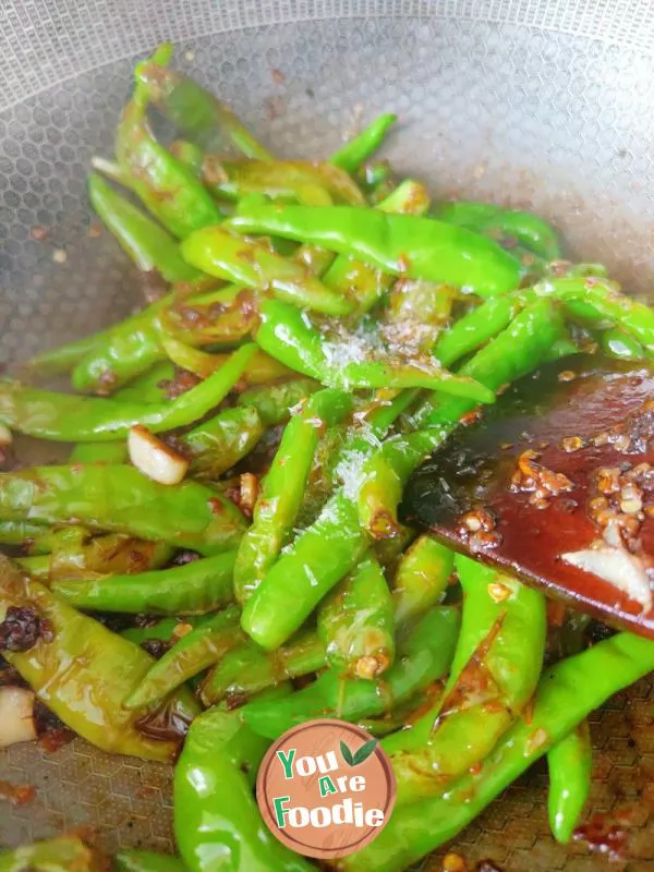 Stir fried green pepper