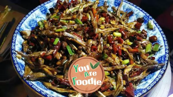 Stir fried dried fish and small fish