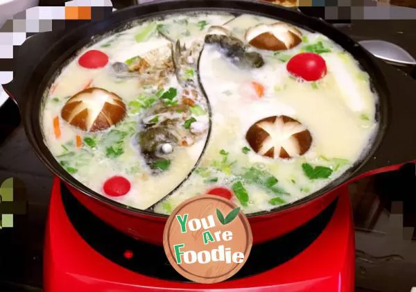 Fish head hot pot with soybean milk