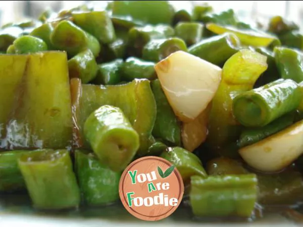 Simple - fried long beans with green pepper