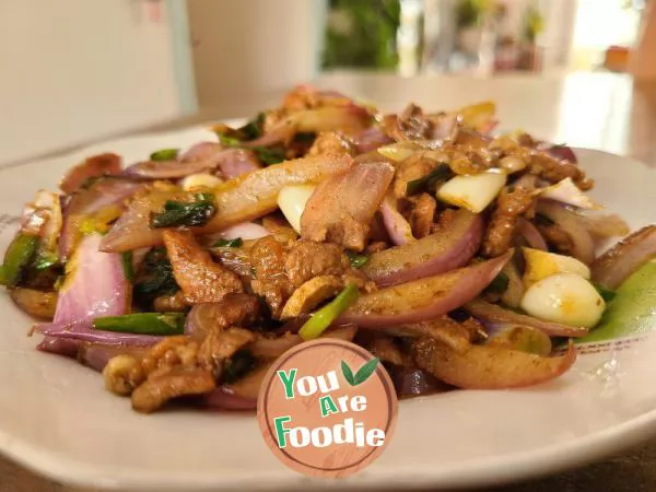 Stir fried mutton with cumin and onion