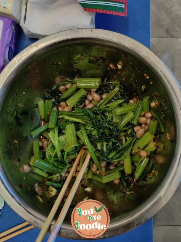 Home style stir fried dishes - celery, peanuts