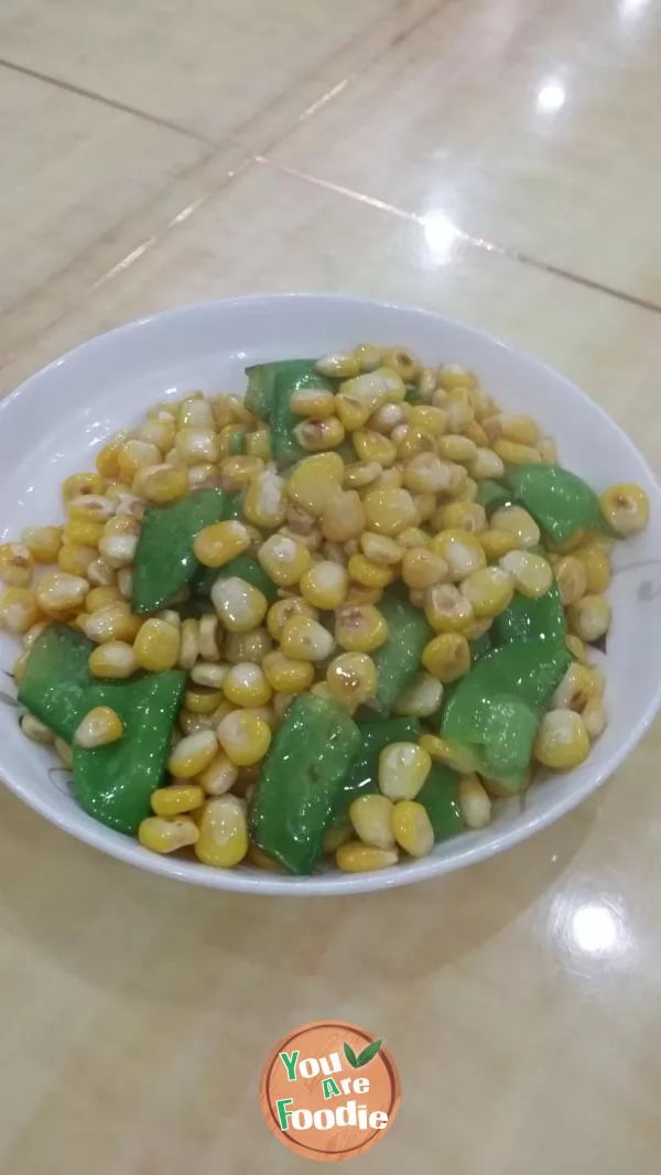 Fried lotus beans with corn