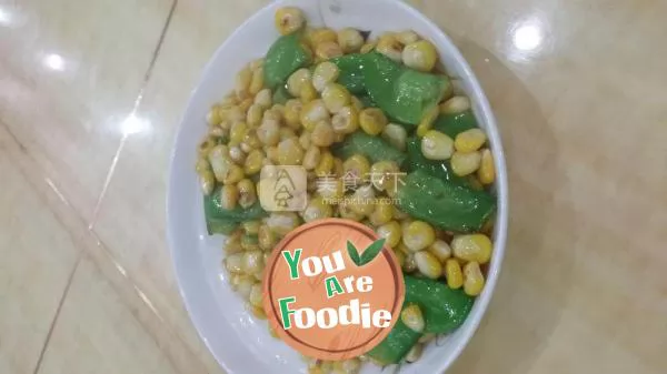 Fried lotus beans with corn