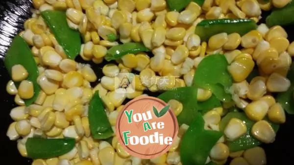 Fried lotus beans with corn