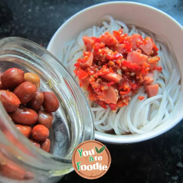 Ham powder with chopped pepper