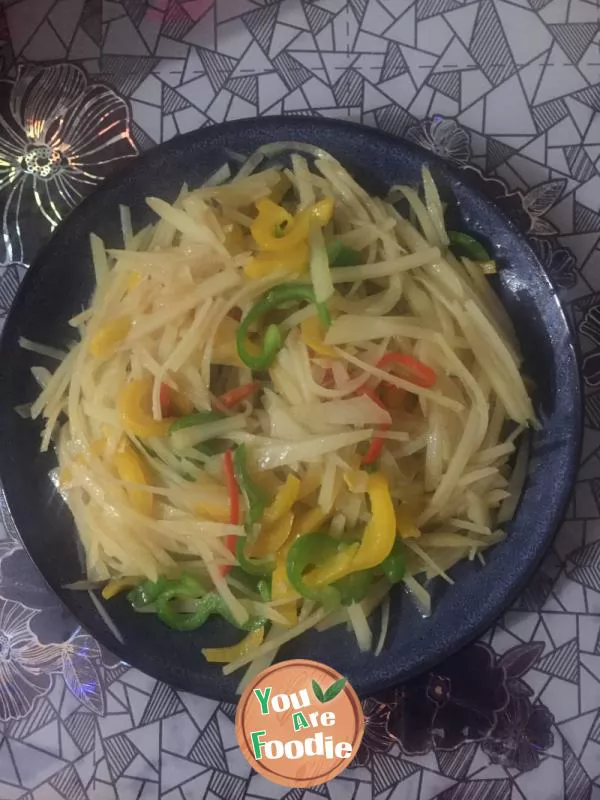 Colorful shredded potatoes with vinegar