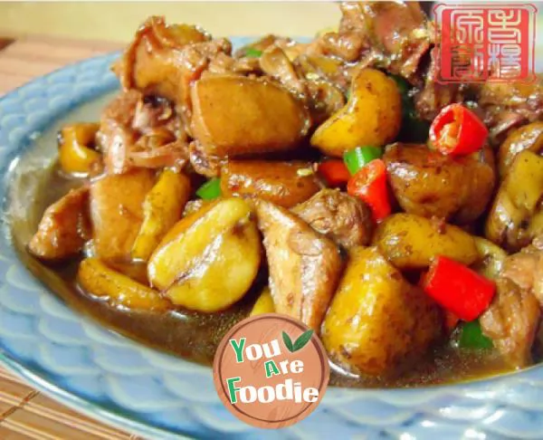 Braised chicken leg with Chinese chestnut