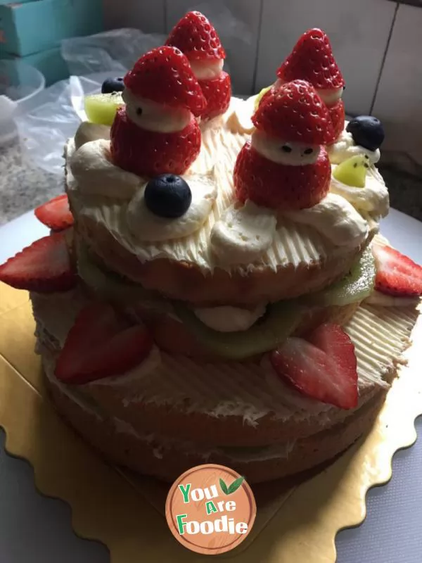 Cream cake Santa Claus