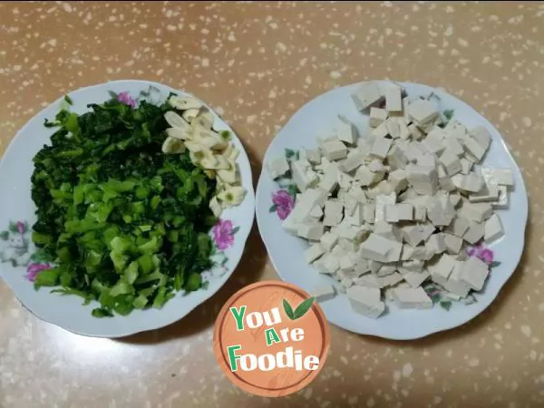 Fried Tofu with radish tassel