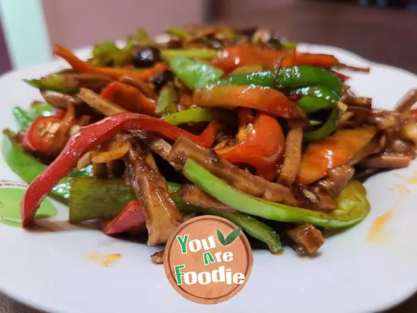 Stir fried Shredded Squid with Green Pepper