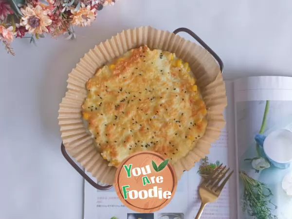 Baked corn with cheese in air fryer