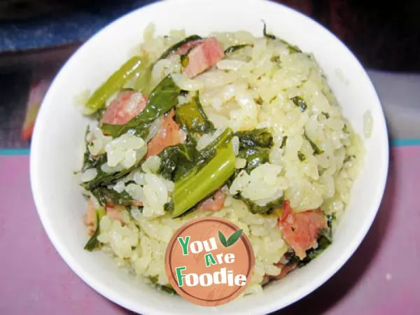 Rice-with-lettuce-and-leafy-vegetables