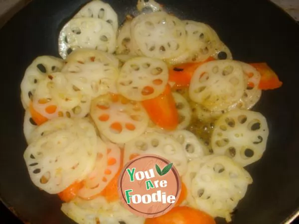 Healthy food - colored pepper and lotus root