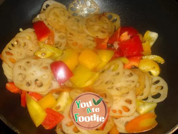 Healthy food - colored pepper and lotus root