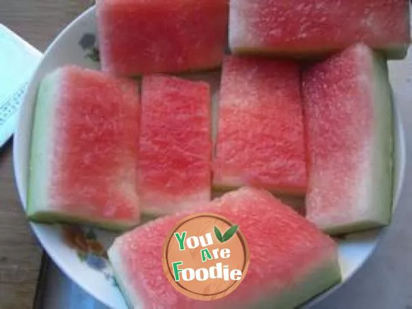 Watermelon skin in cold sauce