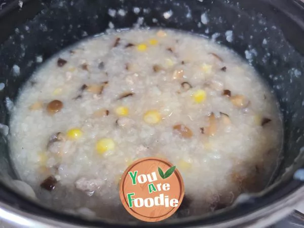 Mushroom and corn Congee