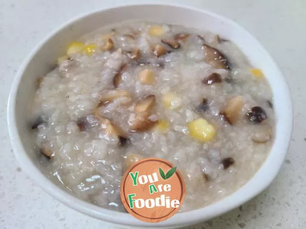 Mushroom and corn Congee