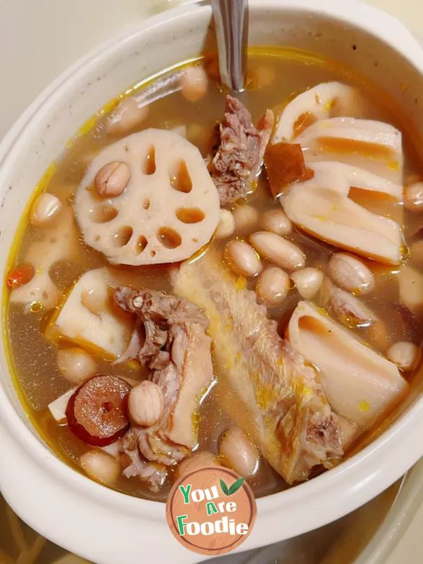 Sea Duck Soup with Lotus Root